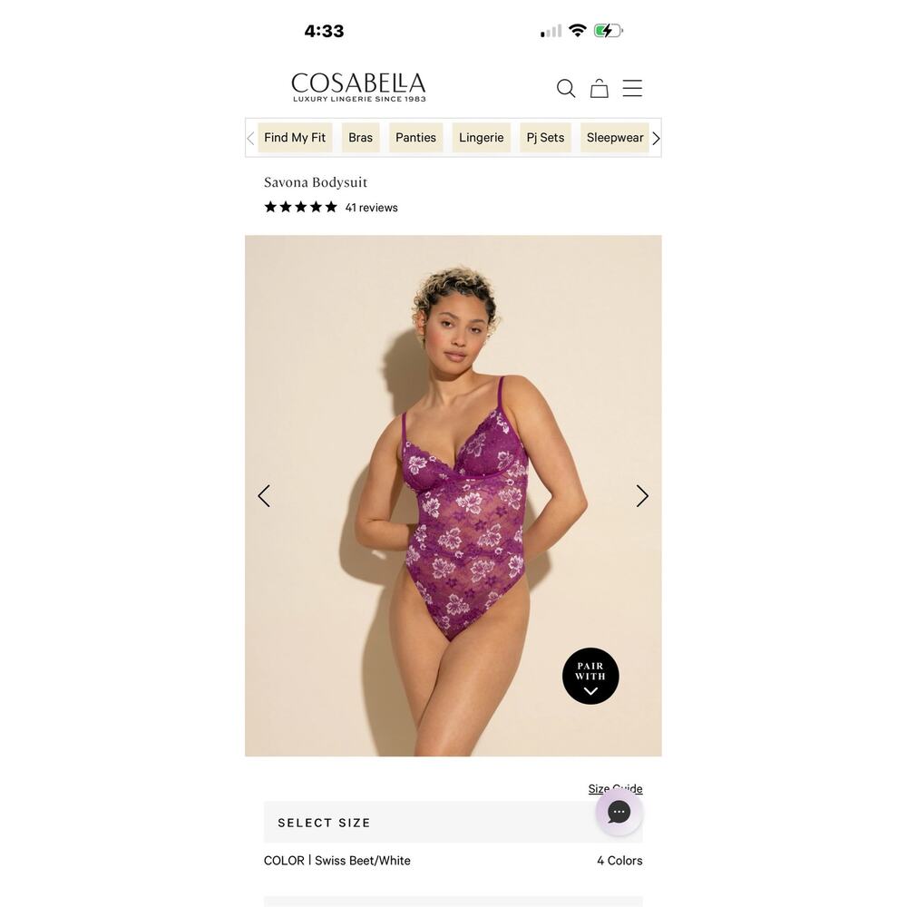 Cosabella-Savana Teddy, One-Piece Bodysuit, Size M